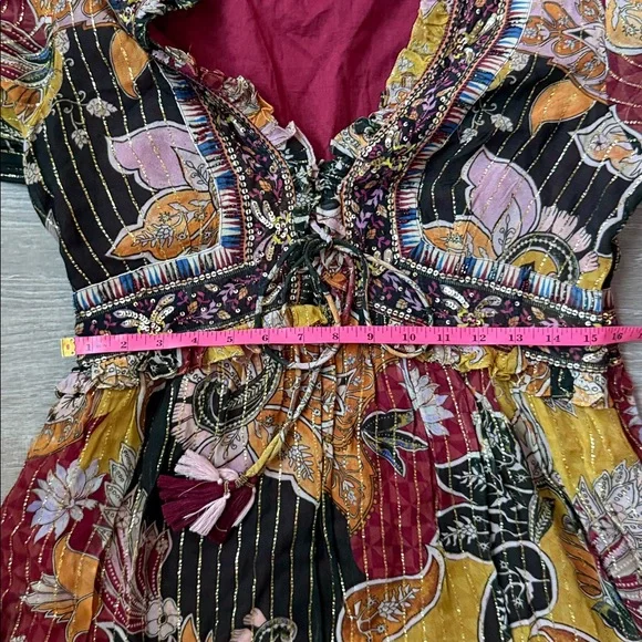 Verb by Pallavi Singhee Anthropologie Beaded Shimmer Mini Dress M - Picture 9 of 10